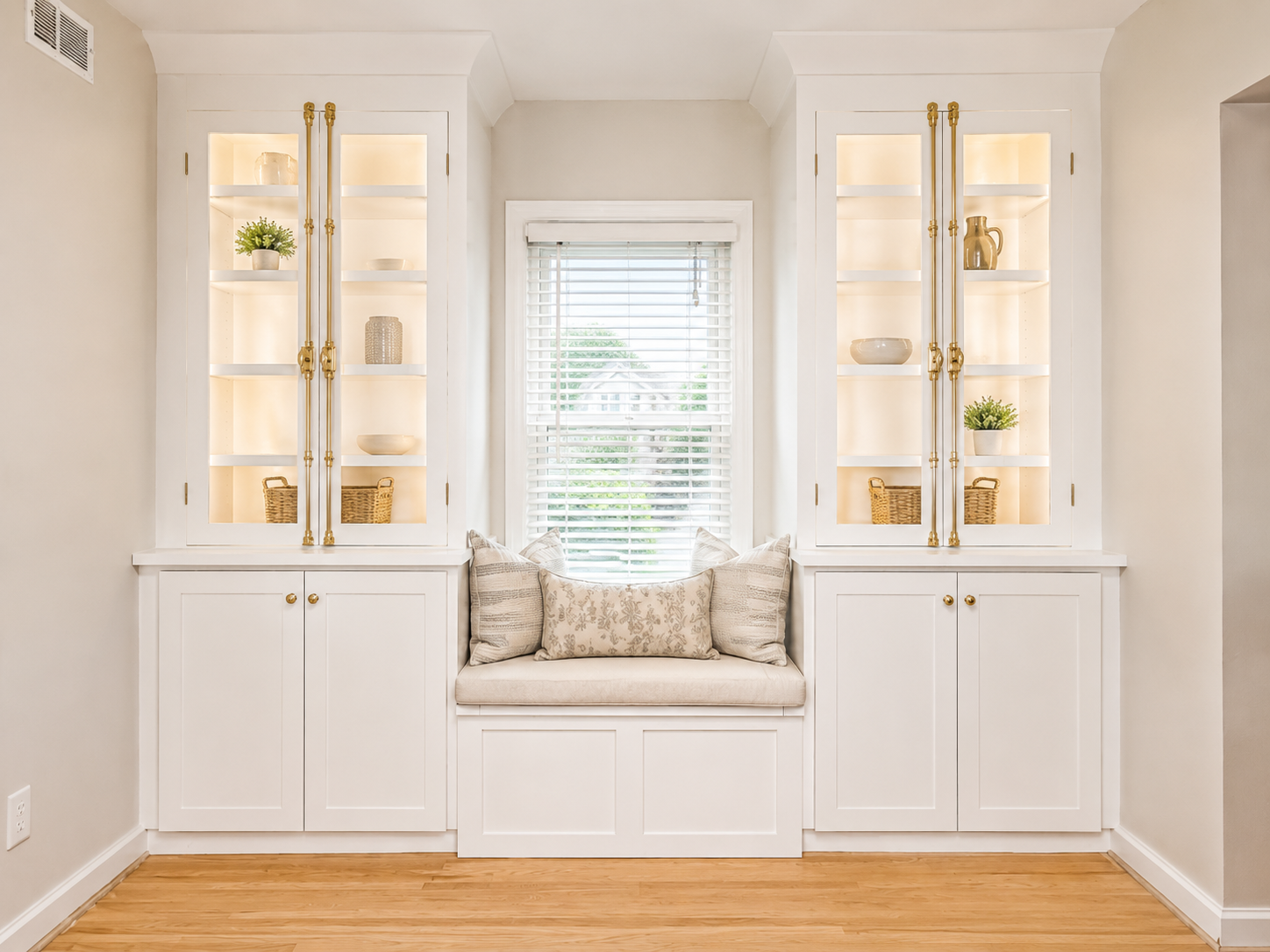 Custom built-in cabinet wall by Troutman Woodworks