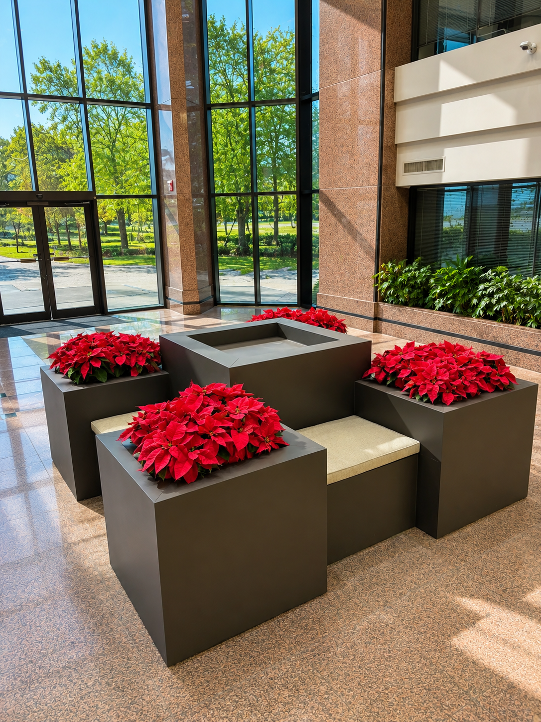 commercial built-in planter bench and seater_1